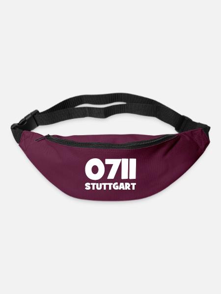 0711 Vorwahl Stuttgart Neckar Schwaben - Gürteltasche - Burgunderrot