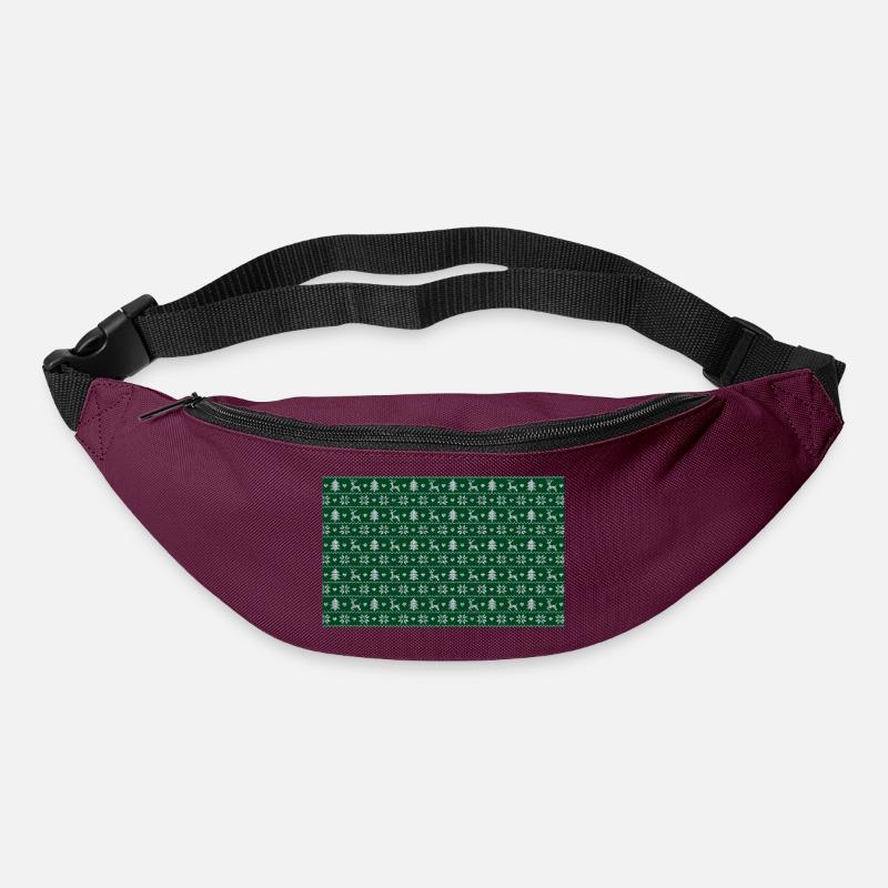 Christmas Deer pattern - Bum bag - burgundy