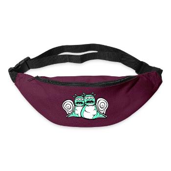 2 snails alien monster Halloween extraterrestrials - Bum bag - burgundy - Front