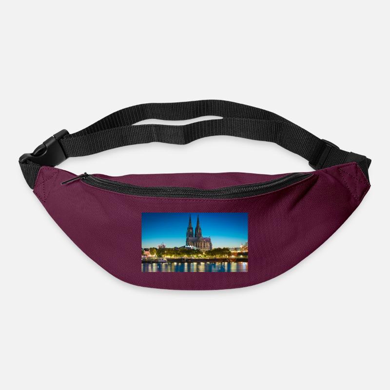 Kölner Dom Abendlicht Silhouette - Gürteltasche - Burgunderrot