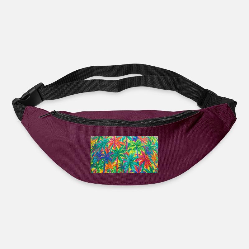 Palm Trees Tropical Pattern - Bum bag - burgundy