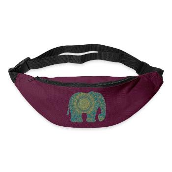 Mandala Elefant Muster in Teal - Gürteltasche - Burgunderrot - Vorne