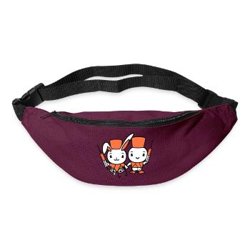 Bunny Bird Chick Doctor Seringue Équipe 2 Amis Équipage - Sac banane - bordeaux  - Devant