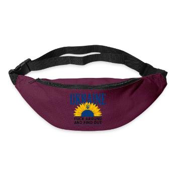 Ukraine FAFO Sonnenblume – Kühne Aussage - Gürteltasche - Burgunderrot - Vorne