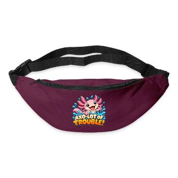 Axo-viel Ärger! - Lustiger und süßer Axolotl - Gürteltasche - Burgunderrot - Vorne