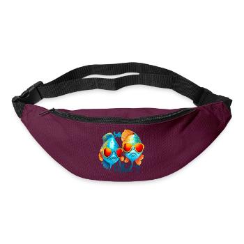 Bunte Fische mit Sonnenbrillen - Gürteltasche - Burgunderrot - Vorne