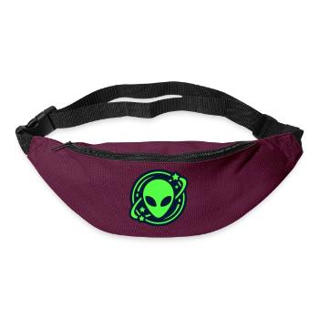 Alien Kopf Weltraum Logo - Gürteltasche - Burgunderrot - Vorne