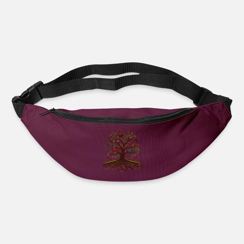 Lebendiger Lebensbaum - Gürteltasche - Burgunderrot