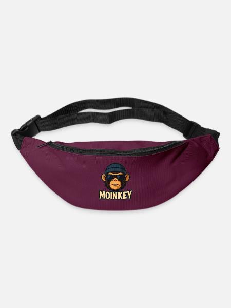 MOINKEY Affe Design – Moin Hamburg Geschenkidee - Gürteltasche - Burgunderrot