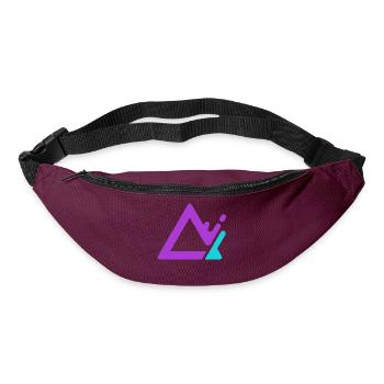 Geometrischer Berg-Logo in Lila Cyan - Gürteltasche - Burgunderrot - Vorne