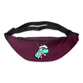 nerd caterpillar looks hole geek worm horn-rimmed glasses smart - Bum bag - burgundy - Front