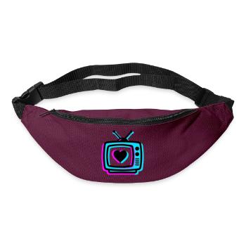 Neon Herz TV Retro - Gürteltasche - Burgunderrot - Vorne