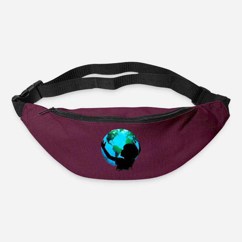 Planet Erde - Gürteltasche - Burgunderrot