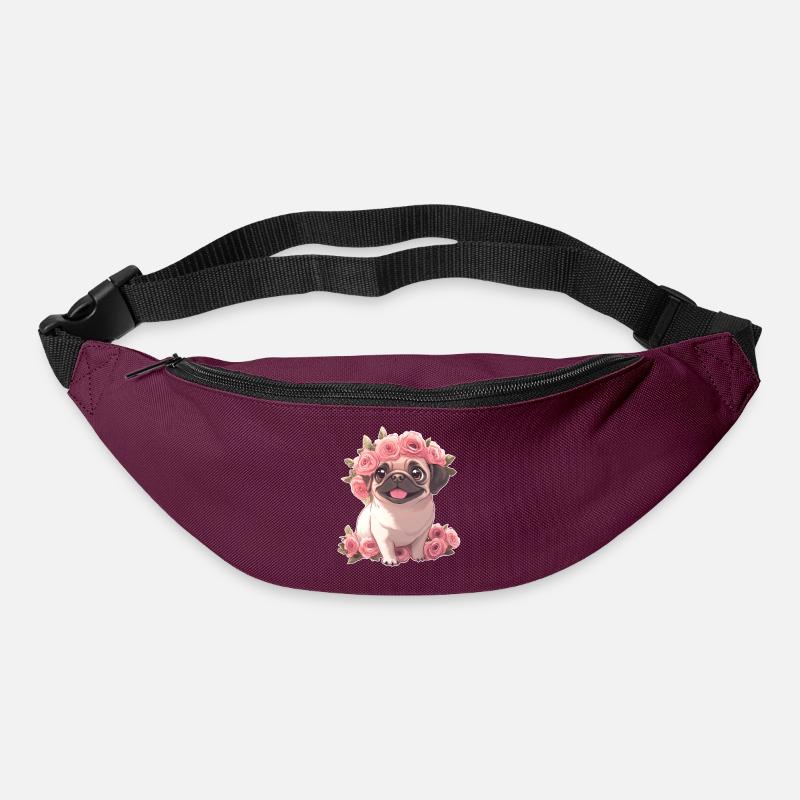 Mops - Gürteltasche - Burgunderrot