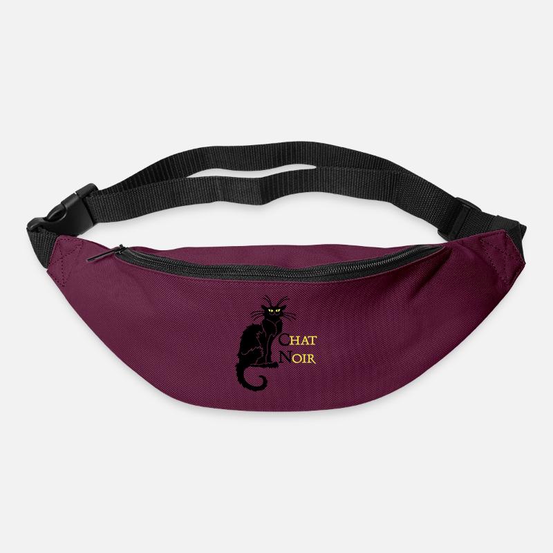 chat noir 'n (text, 2c) - Sac banane - bordeaux 