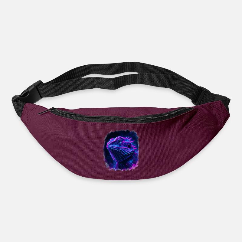 Bearded Dragon Cyberpunk Neon Synthwave - Gürteltasche - Burgunderrot