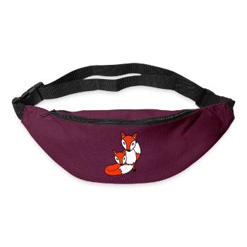 2 Amis Renards Roux Renard Deux Animaux Sauvages Équipe - Sac banane - bordeaux  - Devant