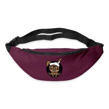 Bunny Nerd Geek Horn-Rimmed Glasses Hole Freak Intelligent - Bum bag - burgundy - Front
