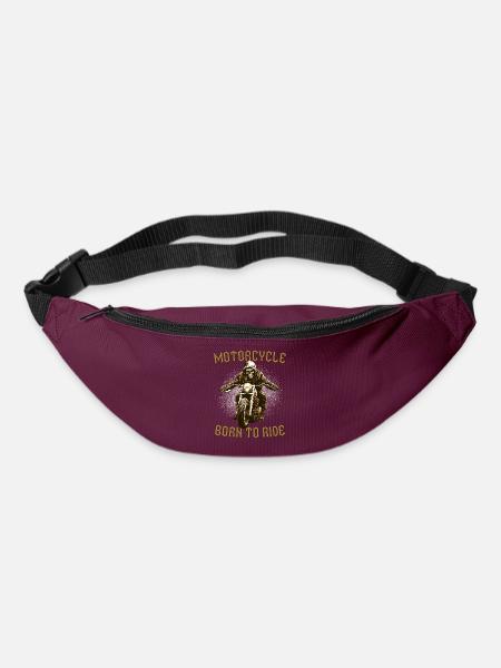 Motorrad Vintage alter Mann Biker - Gürteltasche - Burgunderrot