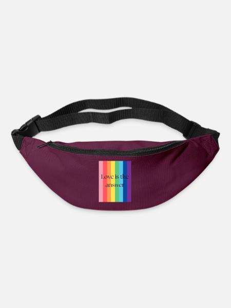 Love is the answer - Gürteltasche - Burgunderrot