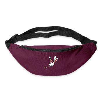 Lapin Anniversaire Années Vieux Cadeau Serviette Chapeau de fête - Sac banane - bordeaux  - Devant