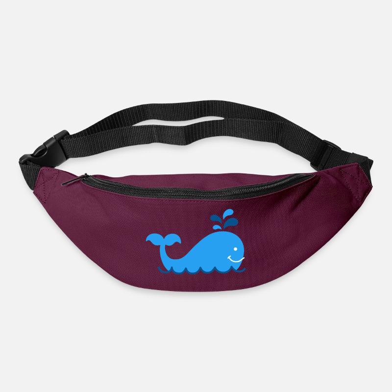 Nautic Design Blauwal Splash Karikatur - Gürteltasche - Burgunderrot