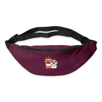 Deux Chiens Couronne Roi Reine Souverain Majesté - Sac banane - bordeaux  - Devant