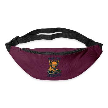 Chihuahua DJ Retro Turntables Headphones Gift - Bum bag - burgundy - Front