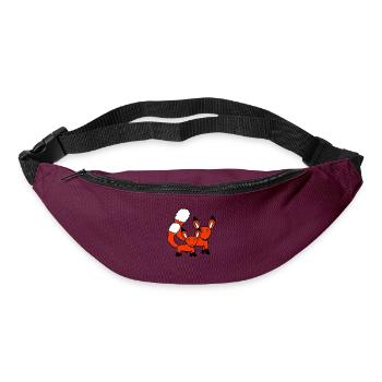 2 Foxes Mother Red Fox Little Child Father Mom - Bum bag - burgundy - Front