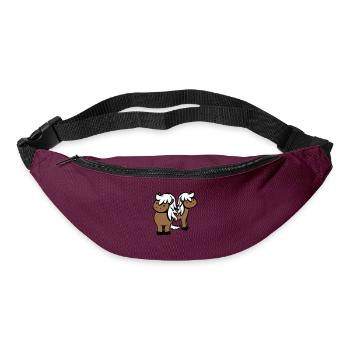 2 Horses Man Woman Lovers Friends Love Team - Bum bag - burgundy - Front