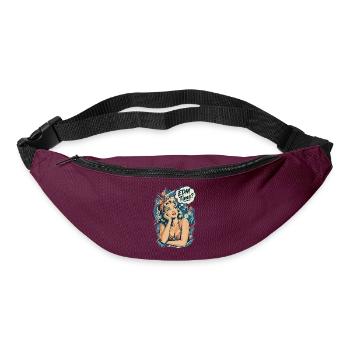 Retro Pin-Up Girl - EDM Time Festival Design - Gürteltasche - Burgunderrot - Vorne