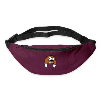 Dog looks funny grin happy smile fun - Bum bag - burgundy - Front