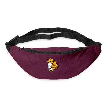cheval homme chapeau costume cravate détective garçon cool - Sac banane - bordeaux  - Devant
