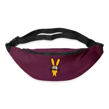 Hase Kaninchen Häschen Cartoon Kleintier niedlich - Gürteltasche - Burgunderrot - Vorne