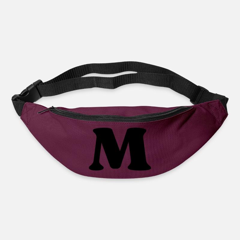 Lettre m - Sac banane - bordeaux 