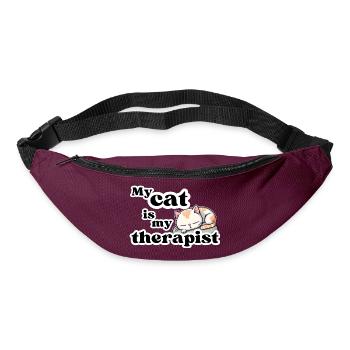 My Cat is My Therapist Cute Sleeping Cat - Bum bag - burgundy - Front
