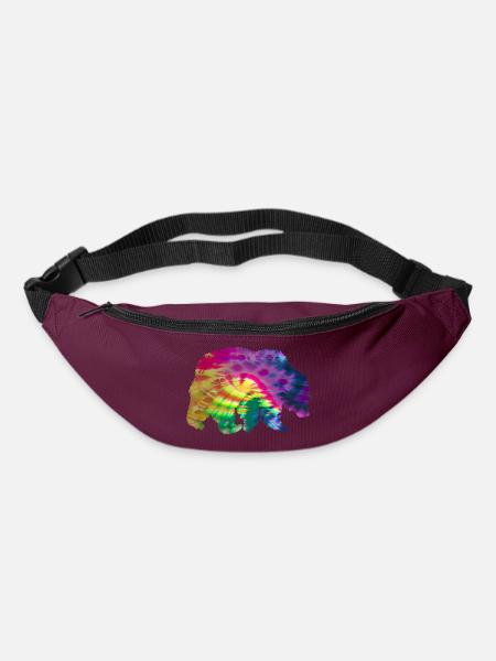 Bär Silhouette Tie Dye Batik Muster - Gürteltasche - Burgunderrot