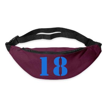 18. 18 JAHRE ALT. 18-JÄHRIGES JUBILÄUM. 18. GEBURTSTAG. - Gürteltasche - Burgunderrot - Vorne