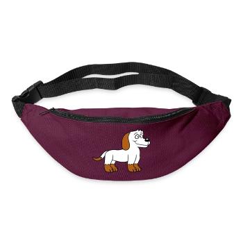Dog Stands Cute Little Happy Puppy Pet - Bum bag - burgundy - Front