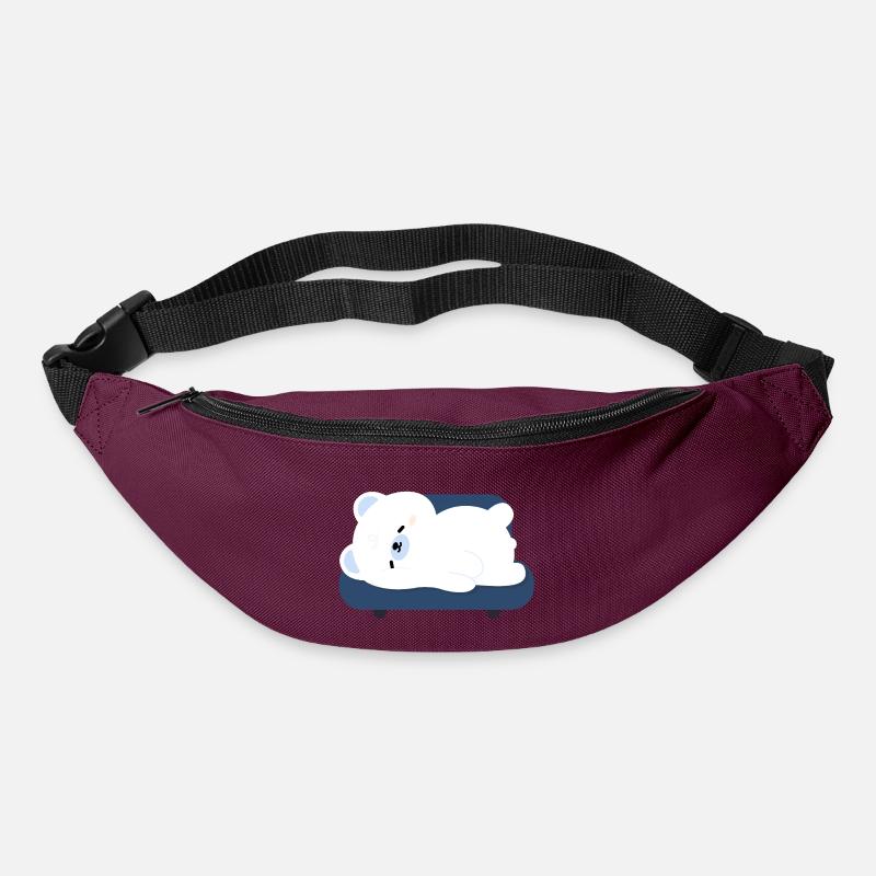 Tired Polar Bear on Sofa - Bum bag - burgundy