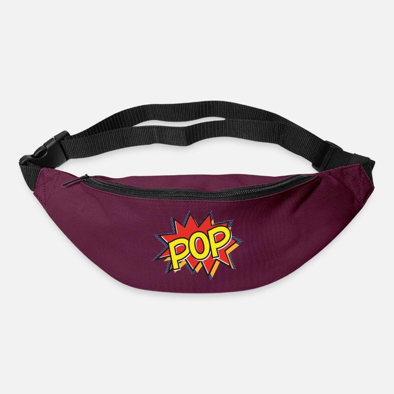 POP - Comic Strip Action Bubble - Pop-Art – gelb - Gürteltasche - Burgunderrot