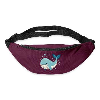 Blue Whale with Bubbles - Bum bag - burgundy - Front