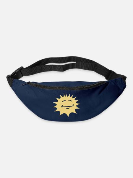 Helle Sonne Lustiges Gesicht Lächeln Comic Cartoon - Gürteltasche - Navy