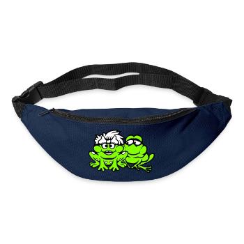 2 Frösche Pärchen Frau Mann Kröte Lustig Verliebt - Gürteltasche - Navy - Vorne