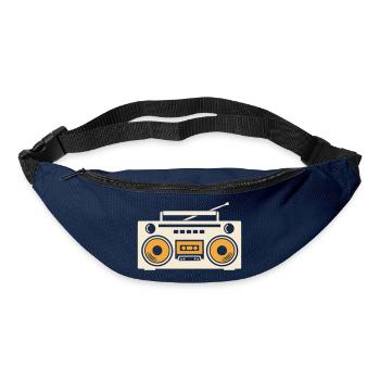 Retro Boombox Ghettoblaster 80er Hip Hop Oldschool - Gürteltasche - Navy - Vorne