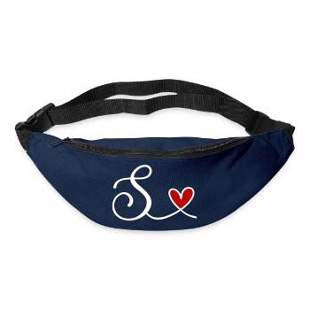 S Initiale mit Herz - Gürteltasche - Navy - Vorne
