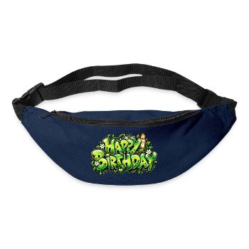 Alles Gute zum Geburtstag Graffiti-Kerze: Naturgeschenk! - Gürteltasche - Navy - Vorne