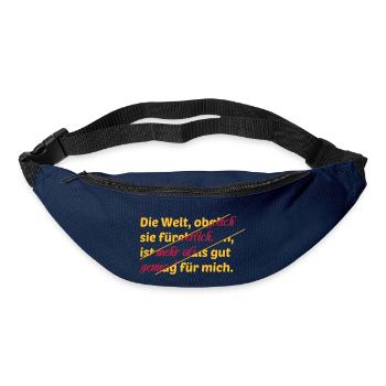 Welt Spruch Abstrakt Schrift farbig Geschenkidee - Gürteltasche - Navy - Vorne