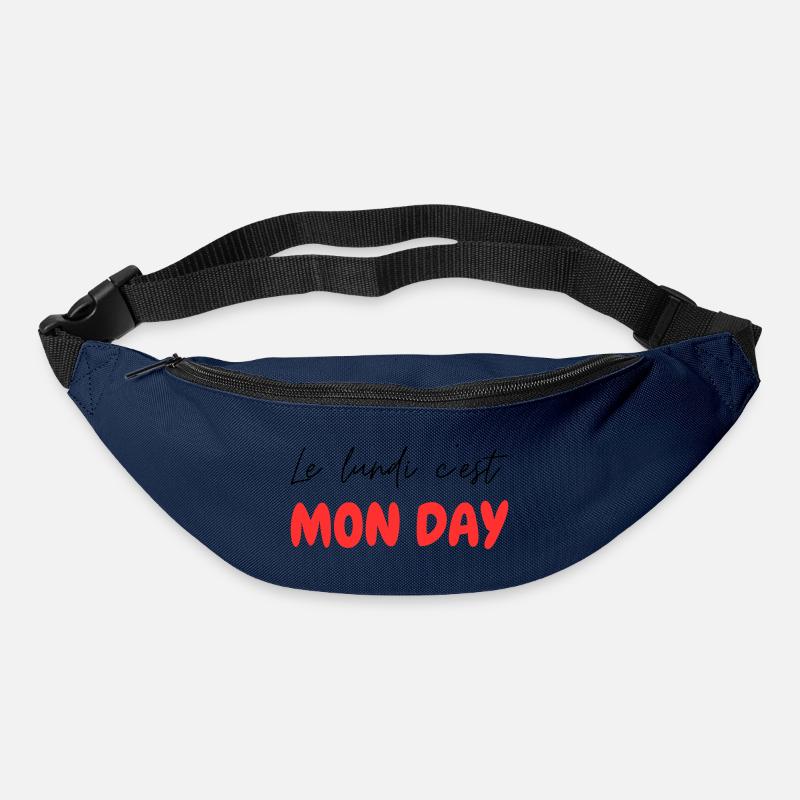 Le lundi c'est MON DAY - jeu de mot Franglais - Sac banane - marine