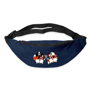 2 petit pirate mignon renards oeil sabre duel - Sac banane - marine - Devant